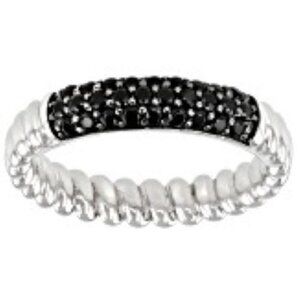 Black Spinel Genuine Gemstone Sterling Silver Ring 0.42ctw Size 7